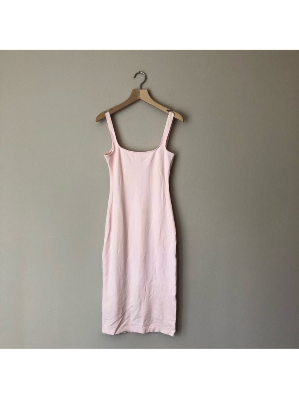 American Apparel Light Pink Midi Tank Dress
